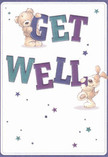 Overflowing with playful joy and empathetic warmth, this illustrated get well card seems to jump right from the page-much like the fun-filled afternoons often seen at Kentish Town parks. Two lovable characters, a parentally gentle teddy bear and a spirited puppy, beam as they clutch the bold, colourful letters spelling 'Get Well.' The vibrant indigo and teal typography sits brightly against a soft white background, bringing a dose of optimism as refreshing as a delivery of blooms from the local florist. Scattered throughout are whimsical stars-deep purples, turquoise, and blue-which accent the card with twinkles of hope and magic, while the plush textures and expressive features of the bear and puppy evoke memories of cherished childhood comfort. Every aspect of the design feels intentional and heartfelt, echoing the care put into every hand-tied bouquet sent from Kentish Town Florist to nearby homes along Regis Road. This card, brimming with sincerity and a lightness that uplifts, is an ideal companion for both flowers and the healing journey it celebrates.